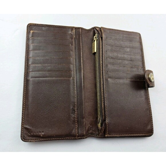 CELINE Logo Macadam Pattern Denim Full Size Snap Wallet - Picture 4 of 8